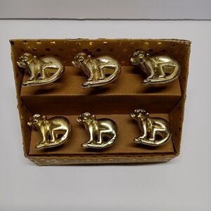 Casa Decor Home Design Concepts Set Of 6 Golden Monkey Drawer Knobs New